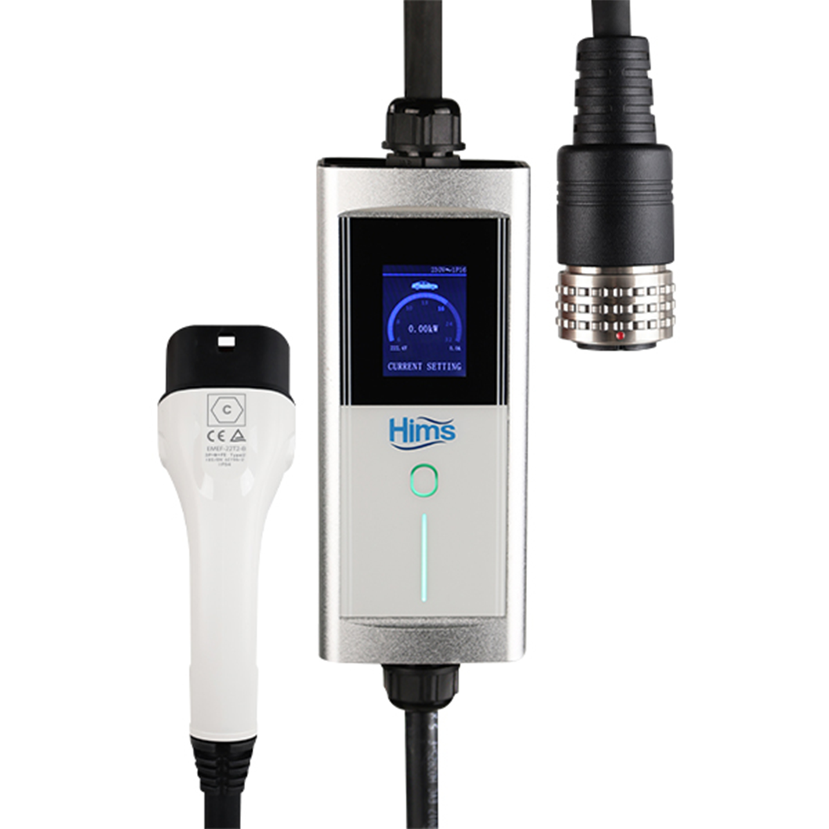 HIMS HCTK-22-G 22 kW 5 m Kablolu Gümüş Taşınabilir AC Şarj Cihazı