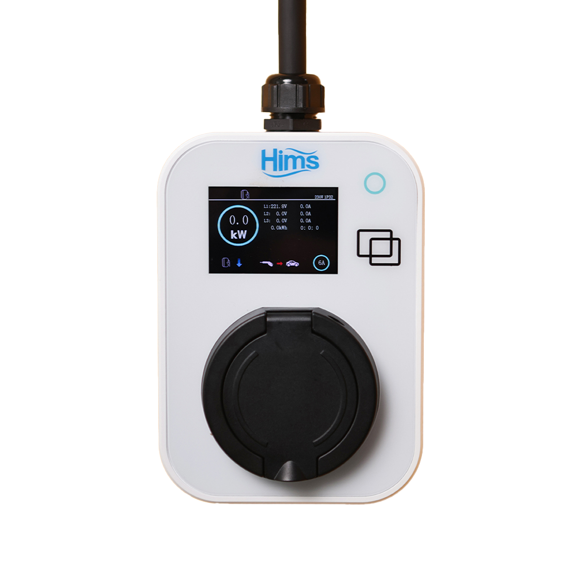 HIMS HCTS-22-B 22 kW Kilitli Type 2 Soketli Beyaz Taşınabilir AC Şarj Cihazı